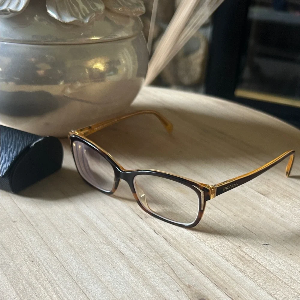 Prada VPR 230 FAL-101 Tortoise Brown Gold Eyeglasses Frames 54-17 140 Italy